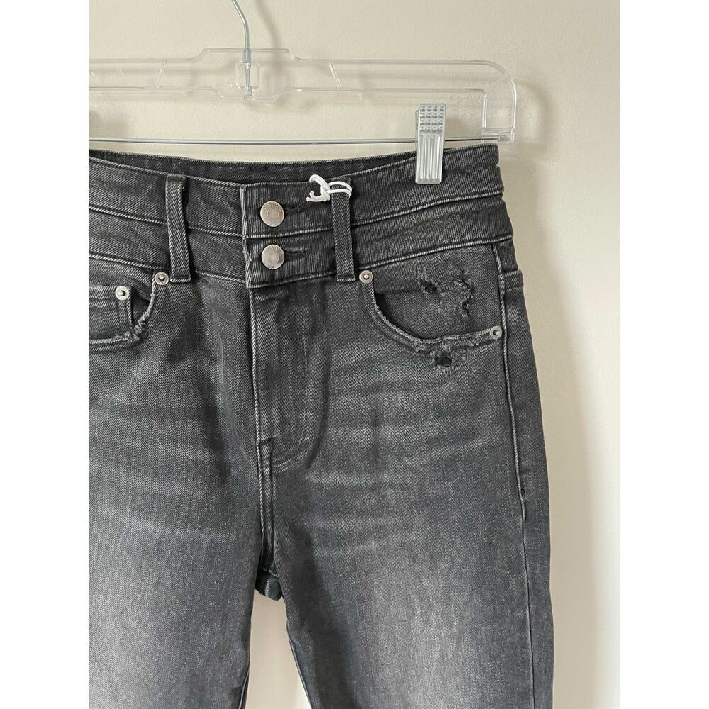 Pistola x Revolve Skinny High Rise Raw Hem Denim Jeans Black Gray Size 26 NEW - Picture 5 of 9
